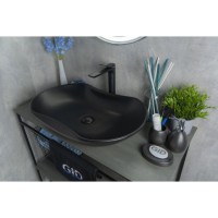 Раковина Gid Lago Bm9175 53333, 66 см, фаянс, черная матовая