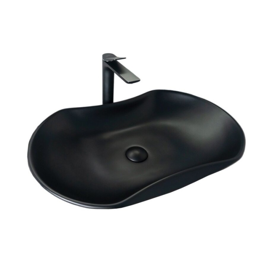 Раковина Gid Lago Bm9175 53333, 66 см, фаянс, черная матовая