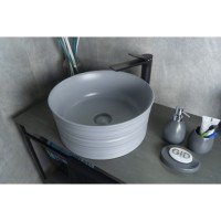 Раковина Gid Esfera Gm969 53335, 41 см, фаянс, серая матовая