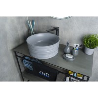 Раковина Gid Esfera Gm969 53335, 41 см, фаянс, серая матовая