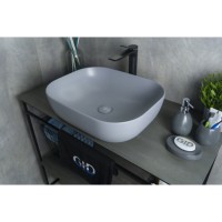 Раковина Gid Geometrico Gm1302 53336, 50 см, фаянс, серая матовая