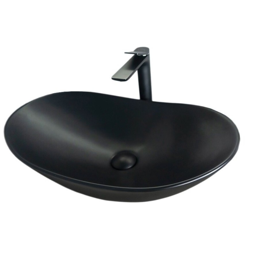 Раковина Gid Lago Bm9811 53337, 61 см, фаянс, черная матовая