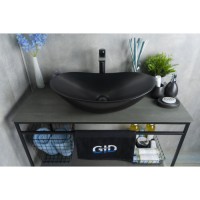 Раковина Gid Lago Bm9811 53337, 61 см, фаянс, черная матовая