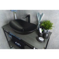 Раковина Gid Lago Bm9811 53337, 61 см, фаянс, черная матовая