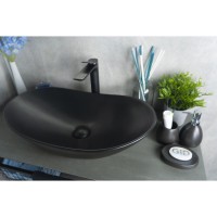 Раковина Gid Lago Bm9811 53337, 61 см, фаянс, черная матовая