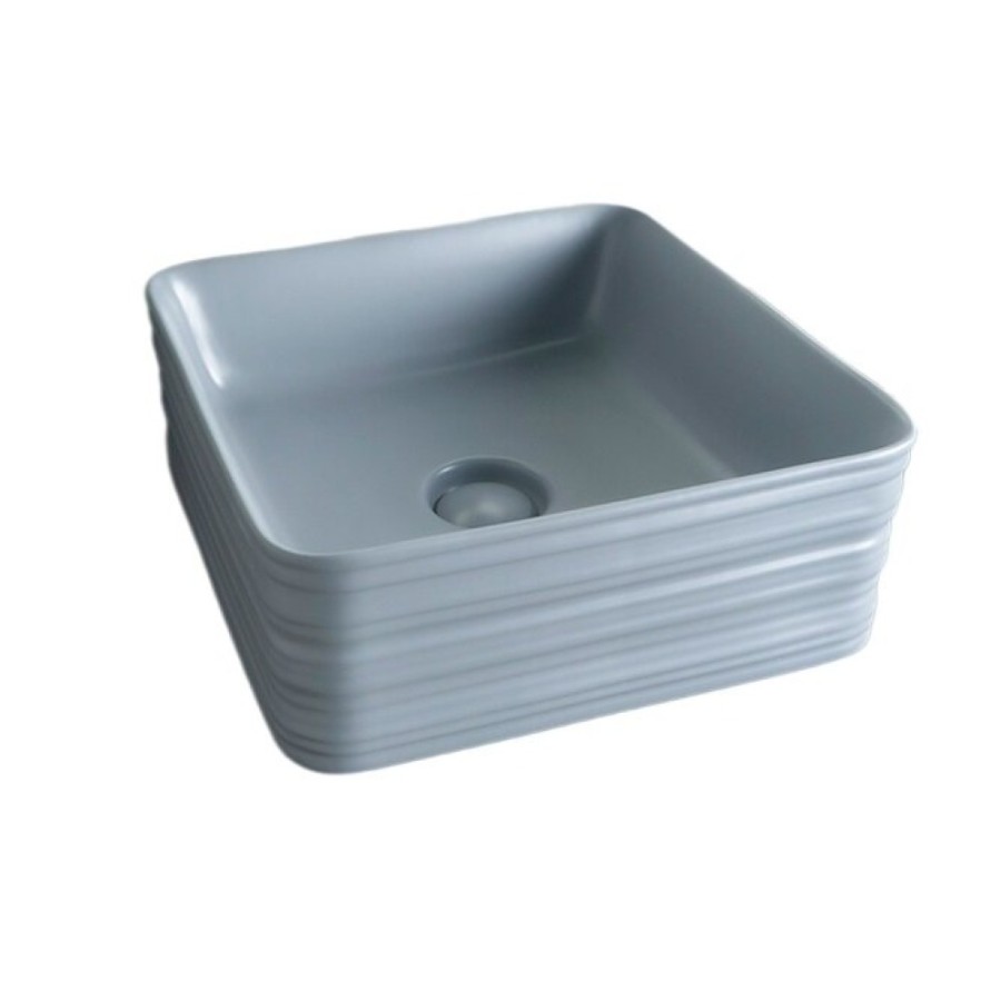 Раковина Gid Geometrico Gm965 53338, 38 см, фаянс, серая матовая