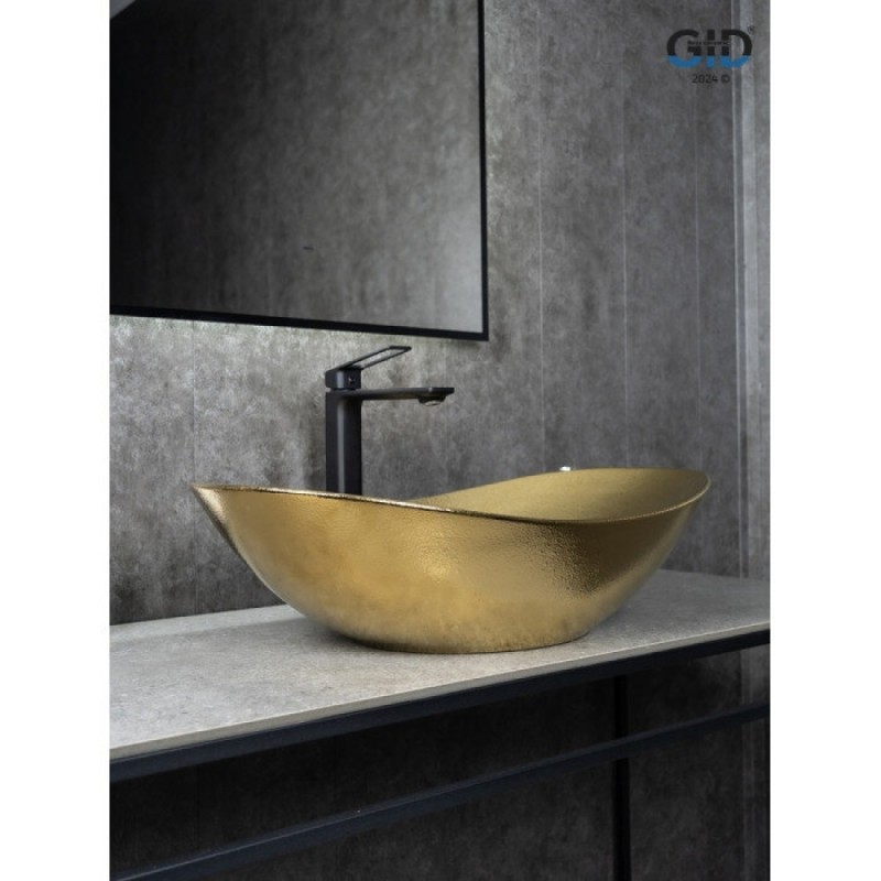 Раковина Gid Lago Gd9811 53340, 61 см, фаянс, золотая