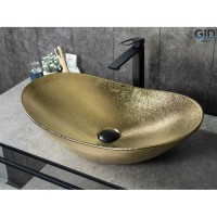 Раковина Gid Lago Gd9811 53340, 61 см, фаянс, золотая