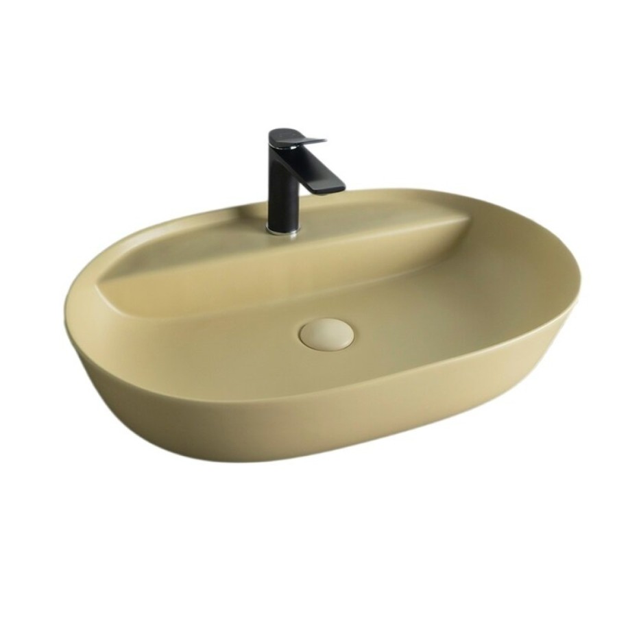 Раковина Gid Lago Sr1346 53343, 61 см, фаянс, светло-коричневый матовый