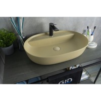 Раковина Gid Lago Sr1346 53343, 61 см, фаянс, светло-коричневый матовый