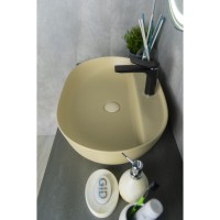 Раковина Gid Lago Sr1346 53343, 61 см, фаянс, светло-коричневый матовый
