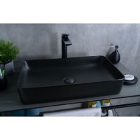 Раковина Gid Geometrico Bm9396 53344, 60 см, фаянс, черная матовая