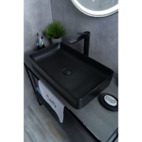Раковина Gid Geometrico Bm9396 53344, 60 см, фаянс, черная матовая
