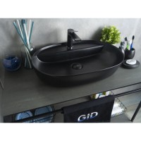 Раковина Gid Lago Bm1346 53345, 61 см, фаянс, черный матовый
