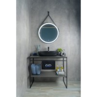 Раковина Gid Lago Bm1346 53345, 61 см, фаянс, черный матовый