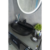 Раковина Gid Lago Bm1346 53345, 61 см, фаянс, черный матовый