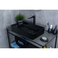 Раковина Gid Geometrico BL9396 53346, 60 см, фаянс, черная