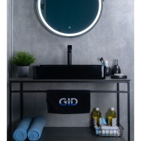 Раковина Gid Geometrico BL9396 53346, 60 см, фаянс, черная