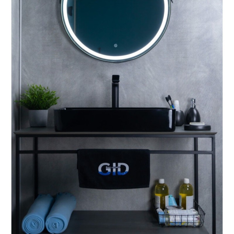 Раковина Gid Geometrico BL9396 53346, 60 см, фаянс, черная