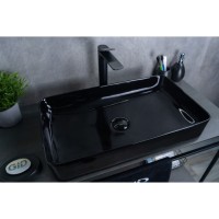 Раковина Gid Geometrico BL9396 53346, 60 см, фаянс, черная