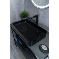 Раковина Gid Geometrico BL9396 53346, 60 см, фаянс, черная