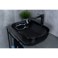 Раковина Gid Geometrico BL1302 53347, 50 см, фаянс, черная