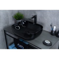 Раковина Gid Geometrico BL1302 53347, 50 см, фаянс, черная