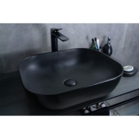 Раковина Gid Geometrico Bm1302 53348, 50 см, фаянс, черная матовая