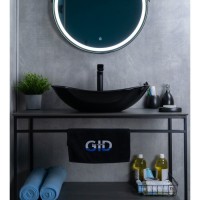 Раковина Gid Lago BL9811 53349, 61 см, фаянс, черная