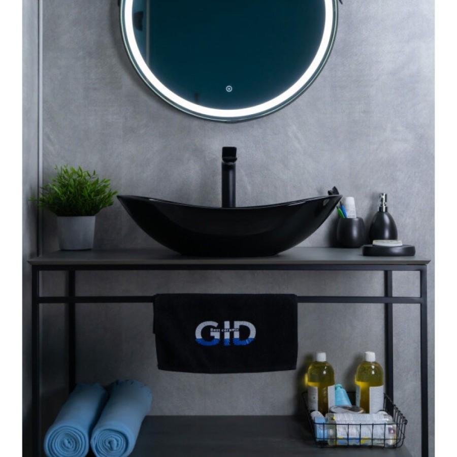 Раковина Gid Lago BL9811 53349, 61 см, фаянс, черная