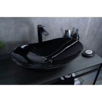 Раковина Gid Lago BL9811 53349, 61 см, фаянс, черная