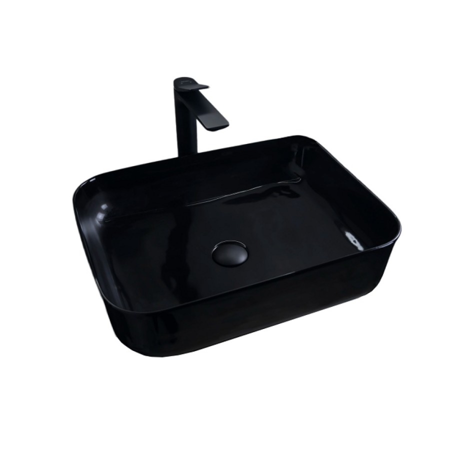 Раковина Gid Geometrico BL1304 53351, 50 см, фаянс, черная