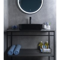 Раковина Gid Geometrico BL1304 53351, 50 см, фаянс, черная