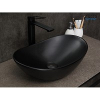 Раковина Gid Lago Bm9133 53352, 48 см, фаянс, черная матовая