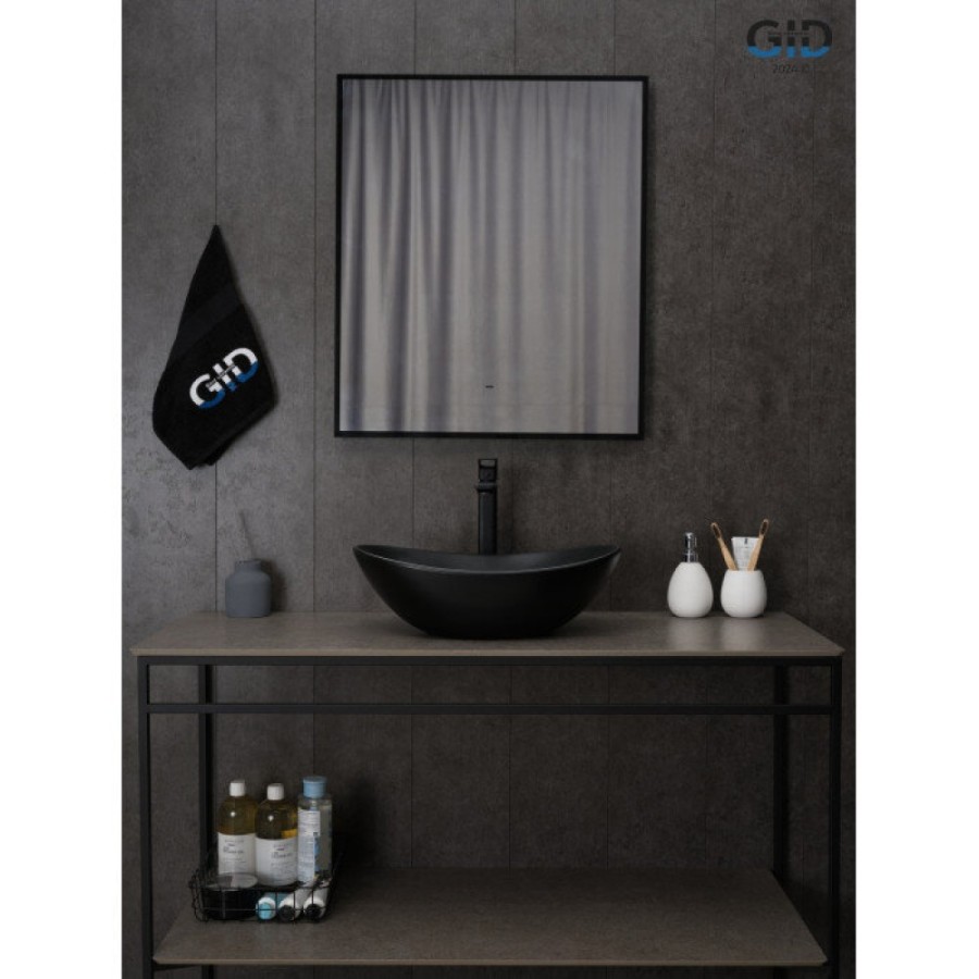 Раковина Gid Lago Bm9133 53352, 48 см, фаянс, черная матовая