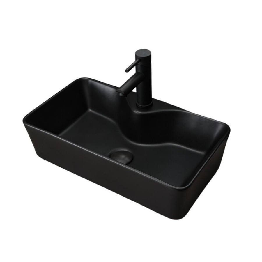 Раковина Gid Geometrico Bm9092 53353, 55 см, фаянс, черная матовая