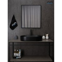 Раковина Gid Lago Bm1479 53354, 61 см, фаянс, черная матовая