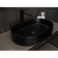Раковина Gid Lago Bm1479 53354, 61 см, фаянс, черная матовая