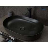 Раковина Gid Lago Bm1348 53355, 61 см, фаянс, черная матовая