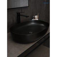 Раковина Gid Lago Bm1348 53355, 61 см, фаянс, черная матовая
