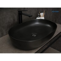 Раковина Gid Lago Bm1348 53355, 61 см, фаянс, черная матовая