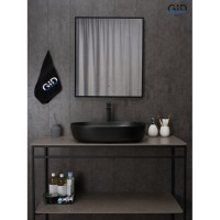 Раковина Gid Lago Bm1348 53355, 61 см, фаянс, черная матовая