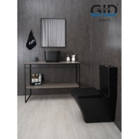 Раковина Gid Creativo N9301bg 53356, 36 см, фаянс, черный графит