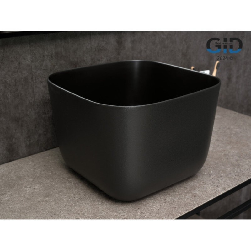Раковина Gid Creativo N9301bg 53356, 36 см, фаянс, черный графит