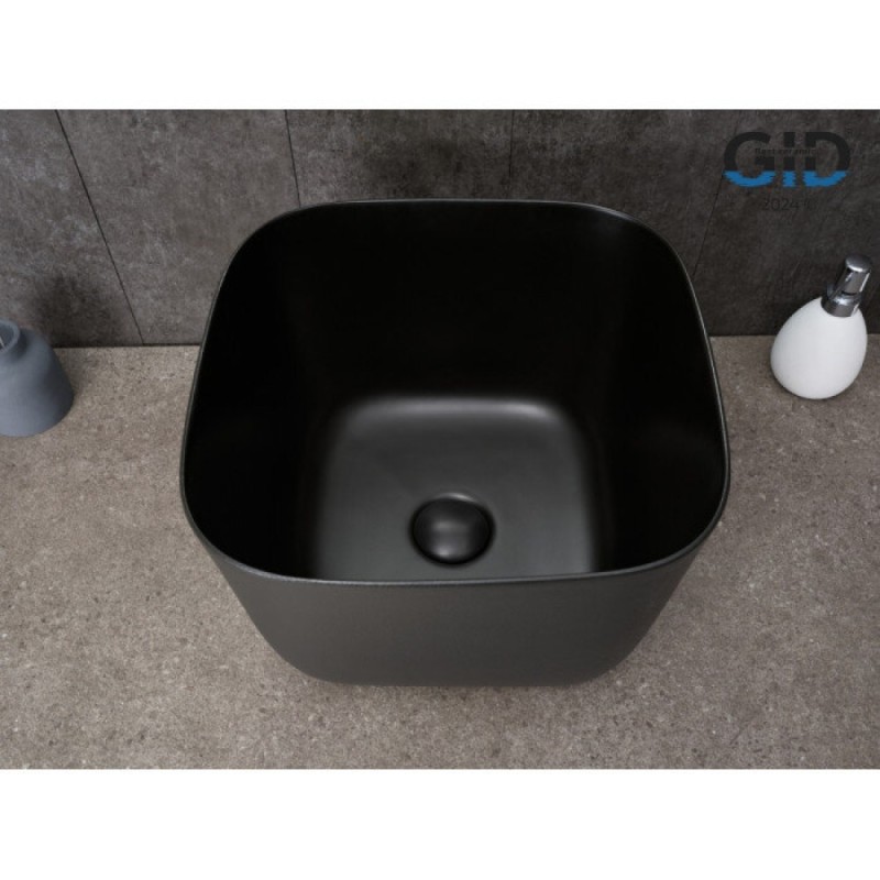 Раковина Gid Creativo N9301bg 53356, 36 см, фаянс, черный графит