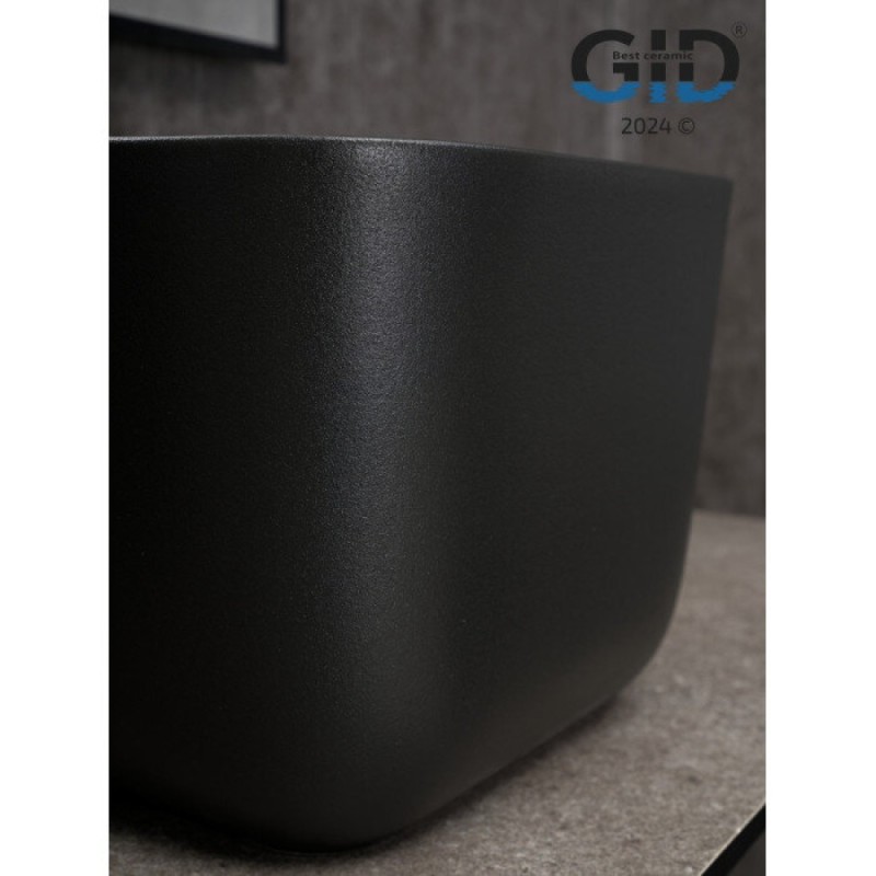 Раковина Gid Creativo N9301bg 53356, 36 см, фаянс, черный графит