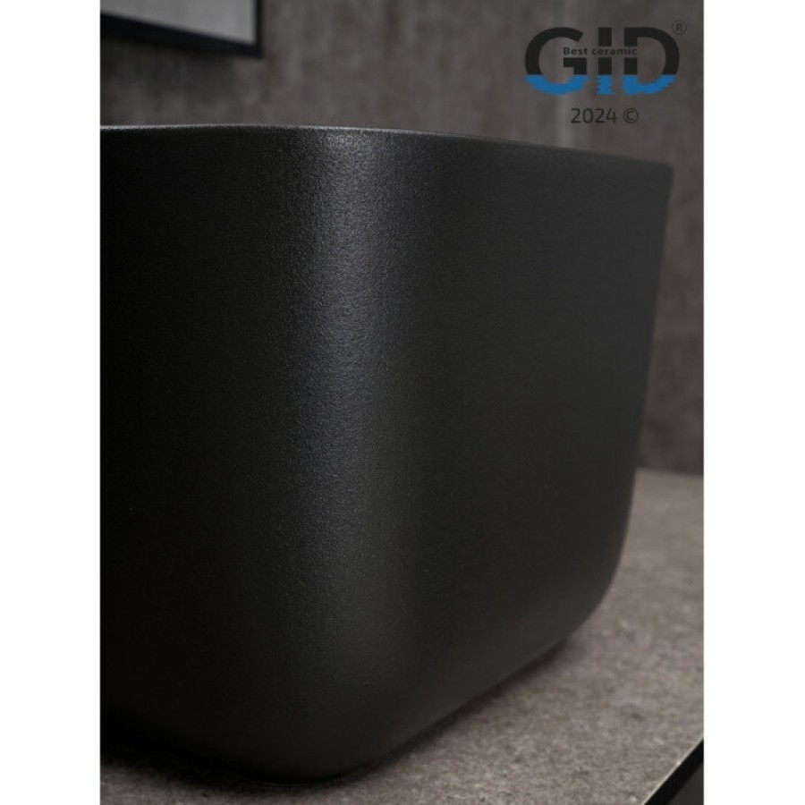 Раковина Gid Creativo N9301bg 53356, 36 см, фаянс, черный графит