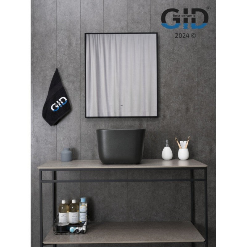 Раковина Gid Creativo N9301bg 53356, 36 см, фаянс, черный графит