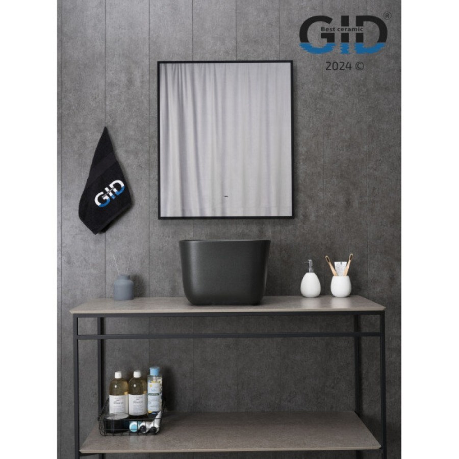 Раковина Gid Creativo N9301bg 53356, 36 см, фаянс, черный графит
