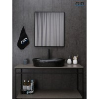 Раковина Gid Creativo Bm777 53357, 60 см, фаянс, черная матовая